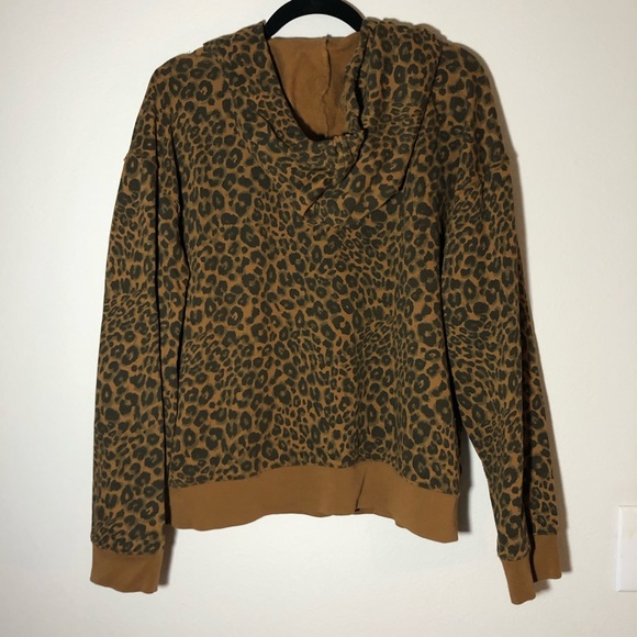 Leopard/Cheetah Print Hooded Sanctuary Sweatshirt - Picture 4 of 5